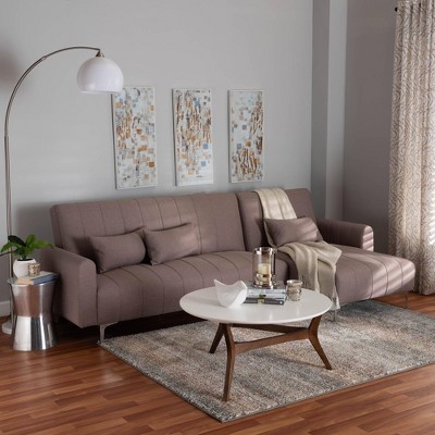Baxton Studio Lanoma Fabric Upholstered Convertible Sleeper Sofa