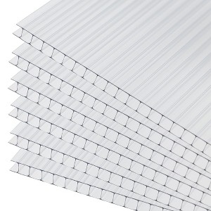 Aoodor 6Pcs Polycarbonate Greenhouse Panels, Waterproof, UV Protected Reinforced Twin-Wall Clear Sheets for Durability - 1 of 4