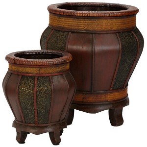 Nearly Natural Decorative Wood Panel Planters (Set of 2) - 1 of 1