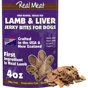 Real Meat Air-Dried Free-Range All-Natural Jerky Treats (Lamb & Liver, 4 oz) - 1 of 4