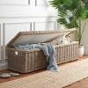 Caius Wicker Bench W/ Storage - Grey - Safavieh - 3 of 4