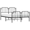 vidaXL Metal Bed Frame with Headboard and FootboardBlack 59.1 in.x78.7 in. - 3 of 4