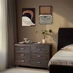 Karl Home 6-Drawer Brown MDF (Medium-Density Fiberboard) 47.24in. W Chest of Drawer - 1 of 4