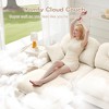 Beige Modular Sectional L Shaped Chenille Fabric Sofa with Ottoman High Quality Wooden Base for Living Rooms - 4 of 4