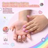 SAVILAND Kids Press On Nails for Girls 8-12 Years, 6 Pack with 3D Stickers - Pre-Glue Short Fake Nails Gift Set. - 4 of 4