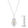 Slickblue Festive 0.35 ct CZ Two-Tone Snowman Pendant, Pave Setting, Perfect for the Holiday Season - image 3 of 4