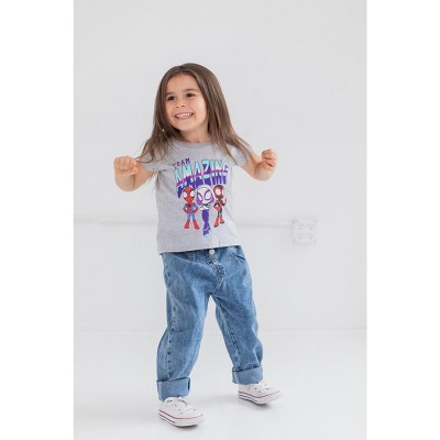 Marvel Spidey and His Amazing Friends Little Girls 2 Pack T-Shirts Grey/Purple 6 — фото 4