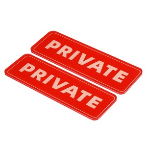 Unique Bargains Acrylic Self-Adhesive Decor Door Home Business Private Sign 2 Pcs - 1 of 4