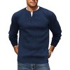 COOFANDY Men's Knit Henley Sweater Long Sleeve Button Down Fall Sweaters and Pullovers - 3 of 4