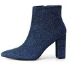 Allegra K Women's Back to College Pointed Toe Chunky Heel Ankle Booties - 3 of 4