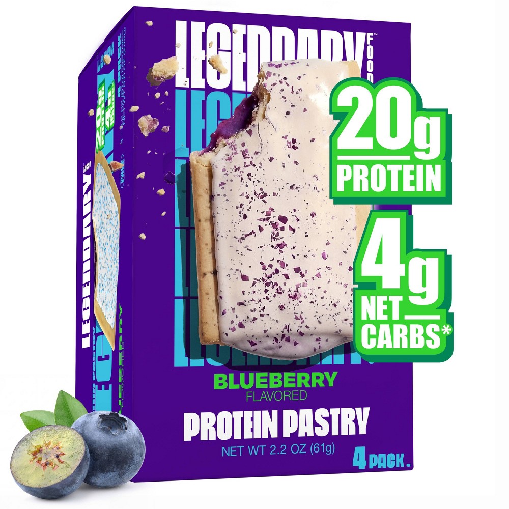 Legendary Foods Gluten Free and Keto Friendly Protein Pastry - Blueberry - 8.6oz/4ct