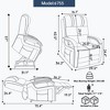 Grey Chenille Power Lift Recliner Chair with Solid Wood Armrests and Heat Massage for Living Room Apartment - 2 of 4