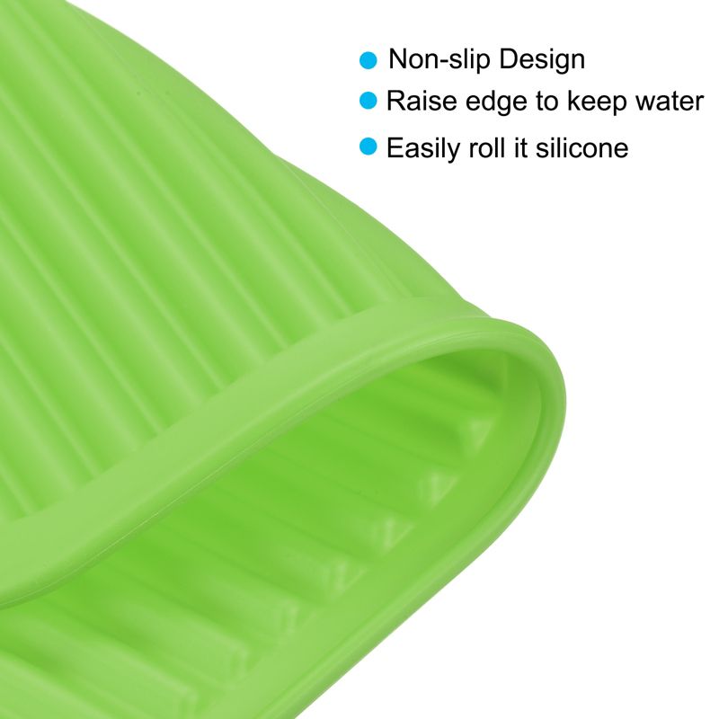 Unique Bargains Dish Drying Mat Set Silicone Sink Drain Pad Heat Resistant Suitable, 3 of 6
