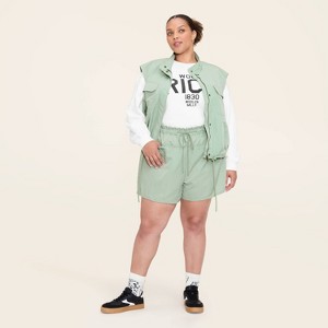 Women's High-Rise Woven Tech Cargo Shorts - Woolrich x Target Aqua - 1 of 4