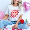Simply Sage Market Women's Checkered Heart Eyes Short Sleeve Graphic Tee - 2 of 4
