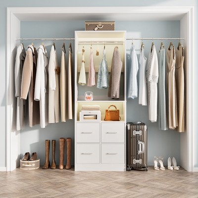 Aheaplus 25" To 103" Closet System Starter Kit with Four Drawers