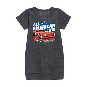 - Hot Wheels - All American Kid Graphic Short Sleeve Fleece Dress - 1 of 3