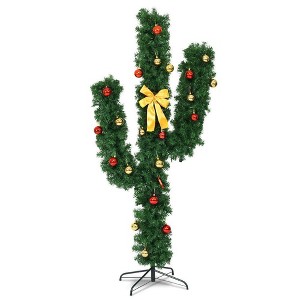 Resenkos 6-Ft Cactus Style Artificial Christmas Tree with LED Lights - - 1 of 4