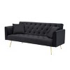 Sapphtopaz 71 Inch Convertible Loveseat Sofa Modern 2-Seat Velvet Upholstered Sleeper Sofa Couch Adjustable Sofa Bed for Living Room,Bedroom - 4 of 4