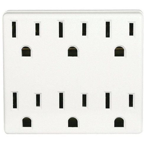 Leviton Polarized 6 outlets Outlet Adapter 1 pk - image 1 of 1