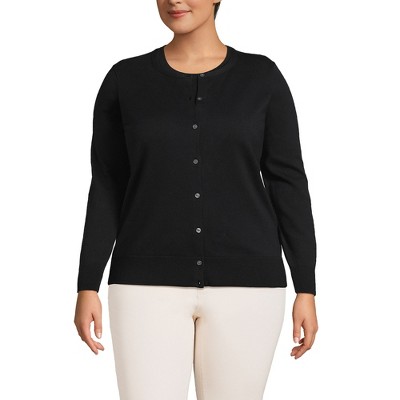 Lands' End Women's Fine Gauge Cotton Cardigan Sweater