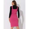 INSPIRE CHIC Women's Classic Button Decor Slim Fit Sleeveless Tie Waist Pinafore Overall Dress - 4 of 4
