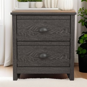 Galano Geordano 2-Drawer Bedside Table Cabinet Nightstand w/Drawers Storage (20 in. × 16.3 in. × 18.9 in.) in Dusty Gray Oak, Knotty Oak, Dark Gray Oak - 1 of 4