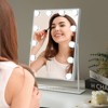 VANITII 14''x18'' Vanity Makeup Mirror with Lights Tabletop Metal White - 2 of 4