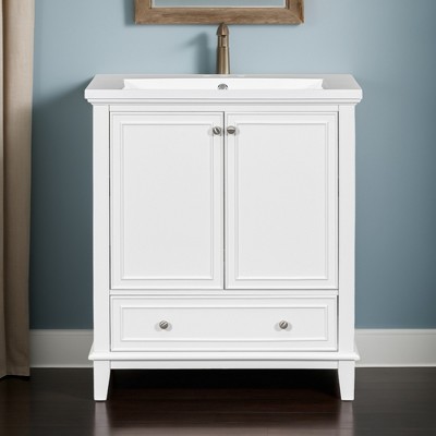 30" Bathroom Vanity with Sink Combo, Bathroom Storage Cabinet with Drawer and 2 Doors, Bath Vanity Cabinet with Adjustable Shelf - Leovsnove