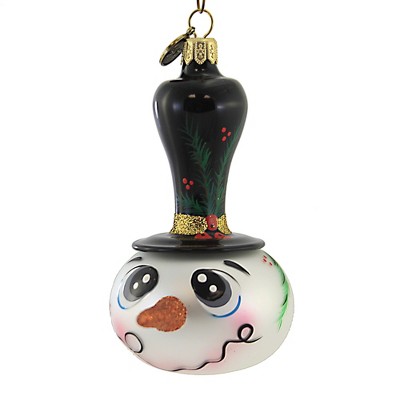 Blu Bom 5.0" Simply Sam The Snowman Christmas Ornament Top Hat  -  Tree Ornaments