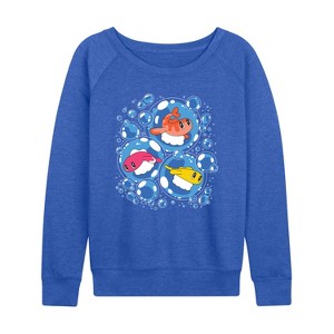 Women's - Pokémon - Tatsugiri Bubbles Lightweight French Terry Wide Neck Long Sleeve Graphic Shirt - 1 of 3