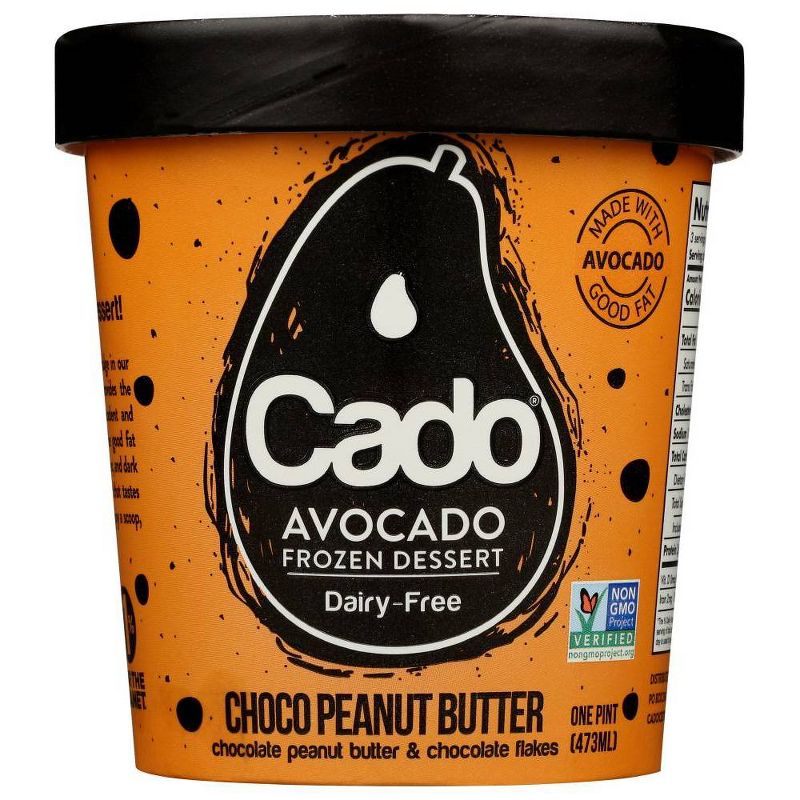 Cado Non-Dairy Avocado Frozen Dessert Chocolate Peanut Butter - 1pt, 1 of 5