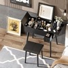 Vanity Desk Set with Flip Top Mirror and Light,  Lighting, Makeup Vanity Table with 2 Drawers, Fold-up Panel and Cushioned Stool Black - 4 of 4