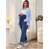 INSPIRE CHIC Women's Pregnant Cuffed Hem High Rise Straight Leg Denim Maternity Jeans Pant - 3 of 4