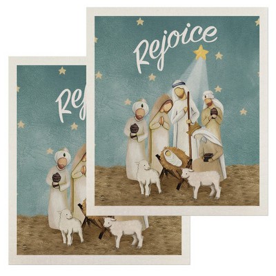 Briarwood Lane Rejoice Nativity Swedish Dishcloth (2-pack)