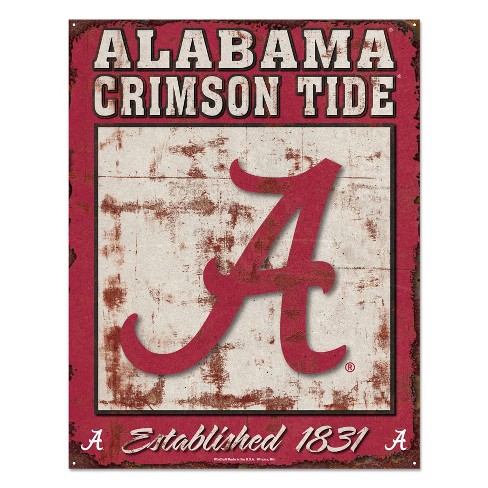 NCAA Alabama Crimson Tide 12 x 19 In This House Wood Sign