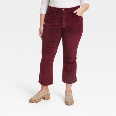 Photo 1 of Women's High-Rise Corduroy Bootcut Jeans - Universal Thread™ Burgundy / Size 17R