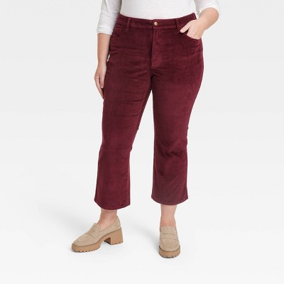 Universal Thread Corduroy Pants Women Sz 8/29R Maroon Red Straight