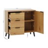 TIRAMISUBEST Natural Wood Storage Cabinet with 3 Drawers, Adjustable Shelf & Wheels - Mobile File Cabinet for Home Office - 2 of 4