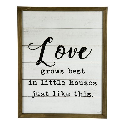 VIP Wood 20 in. White Love Grows Sign