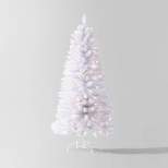 4' Pre-lit White Alberta Spruce Artificial Christmas Tree Clear Lights - Wondershop™