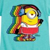 Girls' - Despicable Me Minions - Retro Rainbow Skater Fitted Short Sleeve Graphic T-Shirt - 2 of 4