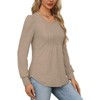 Long Sleeve Shirts For Women Fall Fashion 2025 Womens Tunic Tops Pleated Crew Neck Puff Sleeve Blouses Dressy Casual - 2 of 4