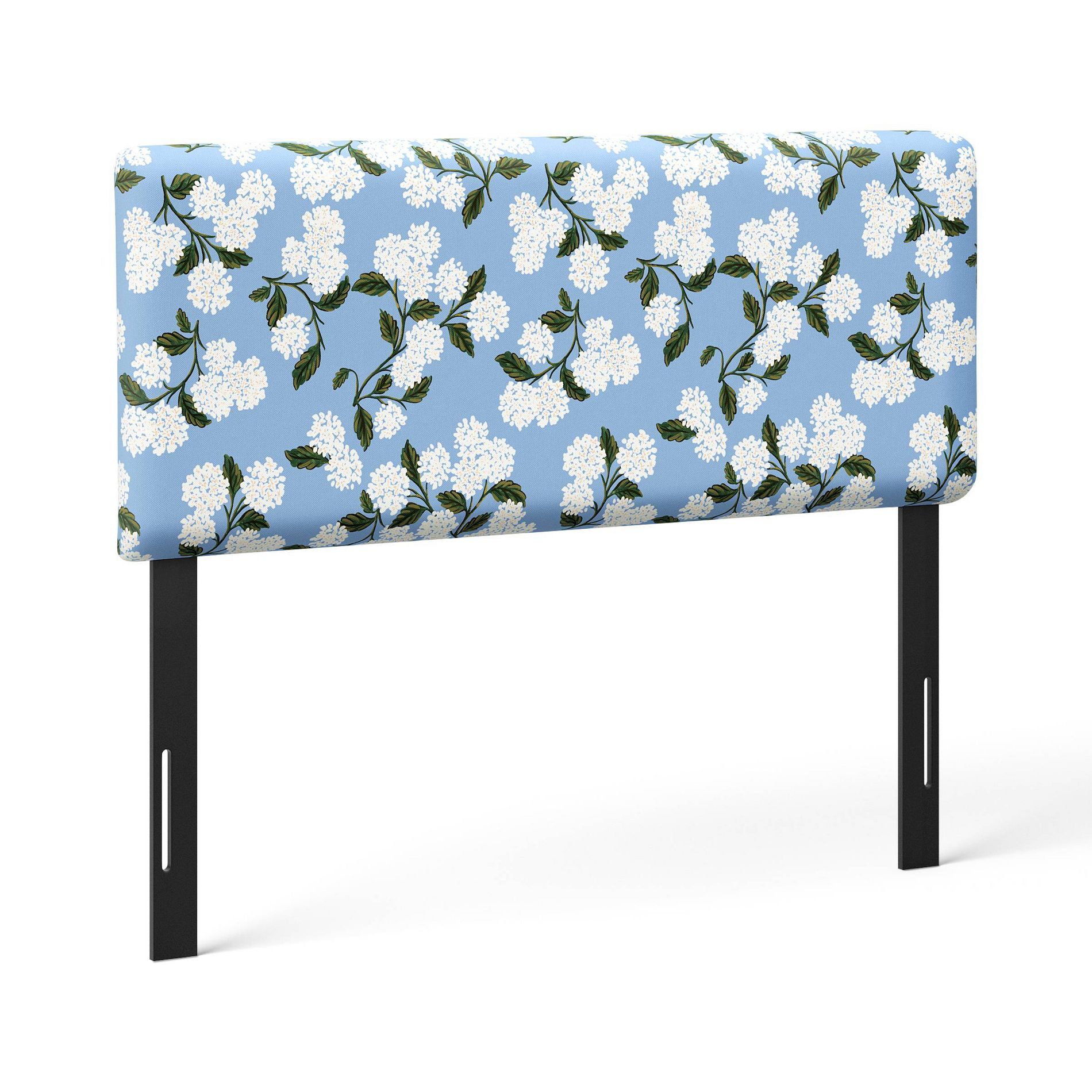 Rifle Paper Co. x Target Full Hydrangea Cornflower Upholstered Headboard: Pine Frame & Floral Design