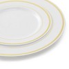 Elama 150 Piece Disposable Plastic Dinnerware Party Set for 25 Guests in White with Silver Trim - 3 of 4