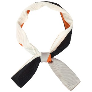 INSPIRE CHIC Women's Solid Contrast Color Pleated Long Satin Neck Scarves 49.2"x4.3" 1 Pc - 1 of 4