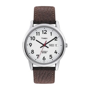 Men's Timex Easy Reader Watch with Leather Strap - Silver/Brown T20041JT - 1 of 3