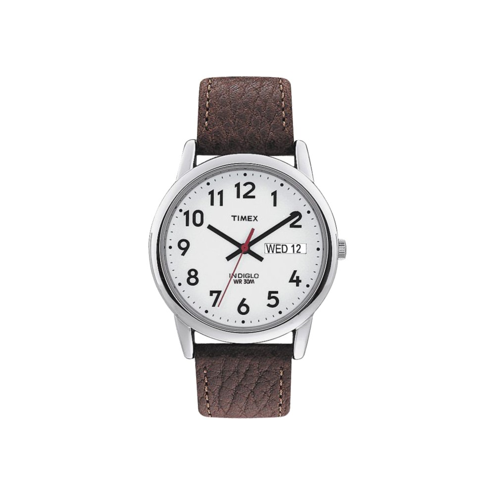 Photos - Wrist Watch Timex Men's  Easy Reader Watch with Leather Strap - Silver/Brown T20041JT 