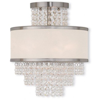 Livex Lighting Prescott 3 - Light Semi-Flush Mount in  Winter Gold
