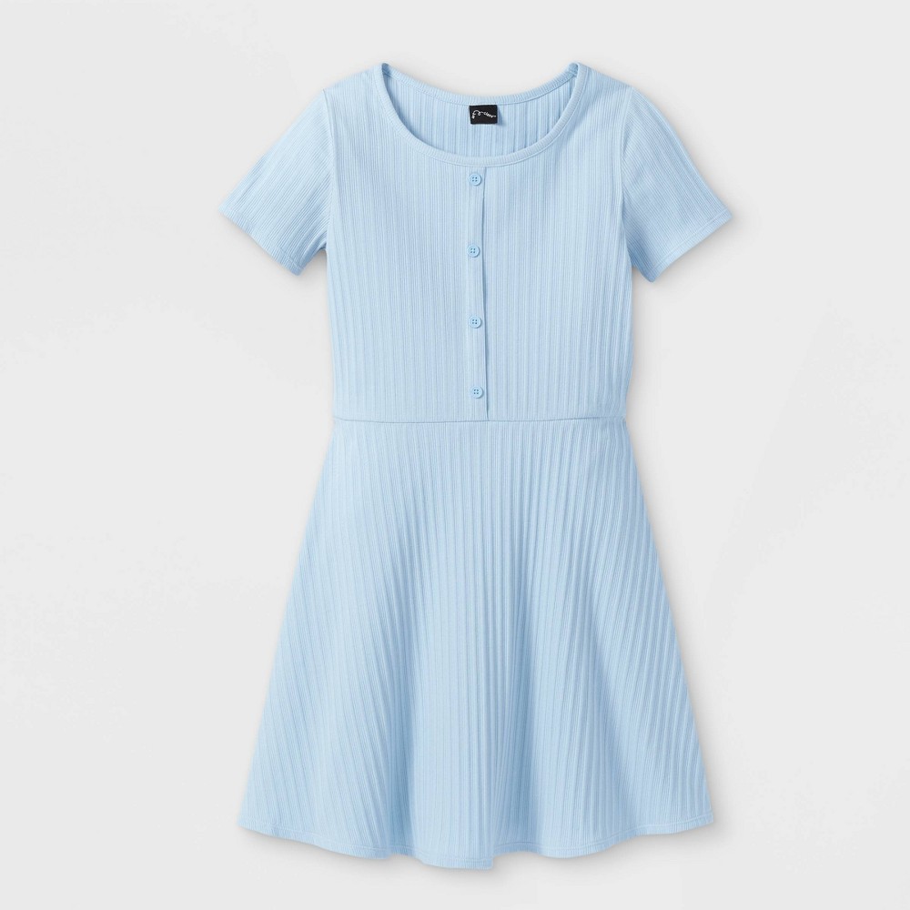 Size S/ Girls' Henley Knit Dress - art class Blue S